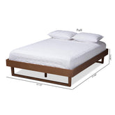Liliya Mid-Century Modern Walnut Brown Finished Wood Full Size Platform Bed Frame